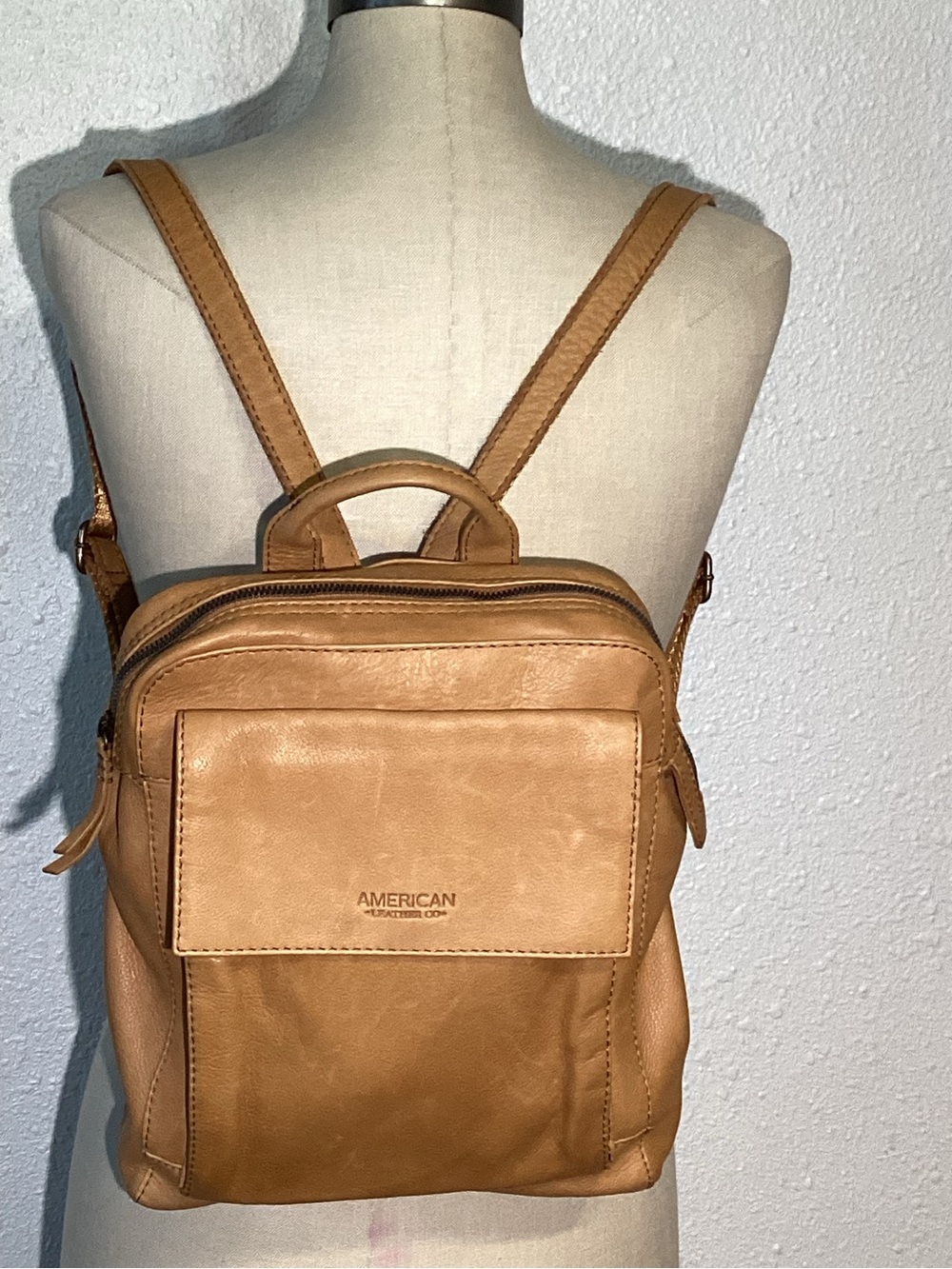 American leatherCo.Leather Tan Leather Backpack